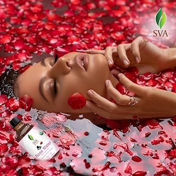 SVA ORGANICS Rose Water 4oz (118 ml) Refreshing Rose Water Spray for Skin Care, Skin Hydration, Bath, Soaps, Haircare  Aromatherapy