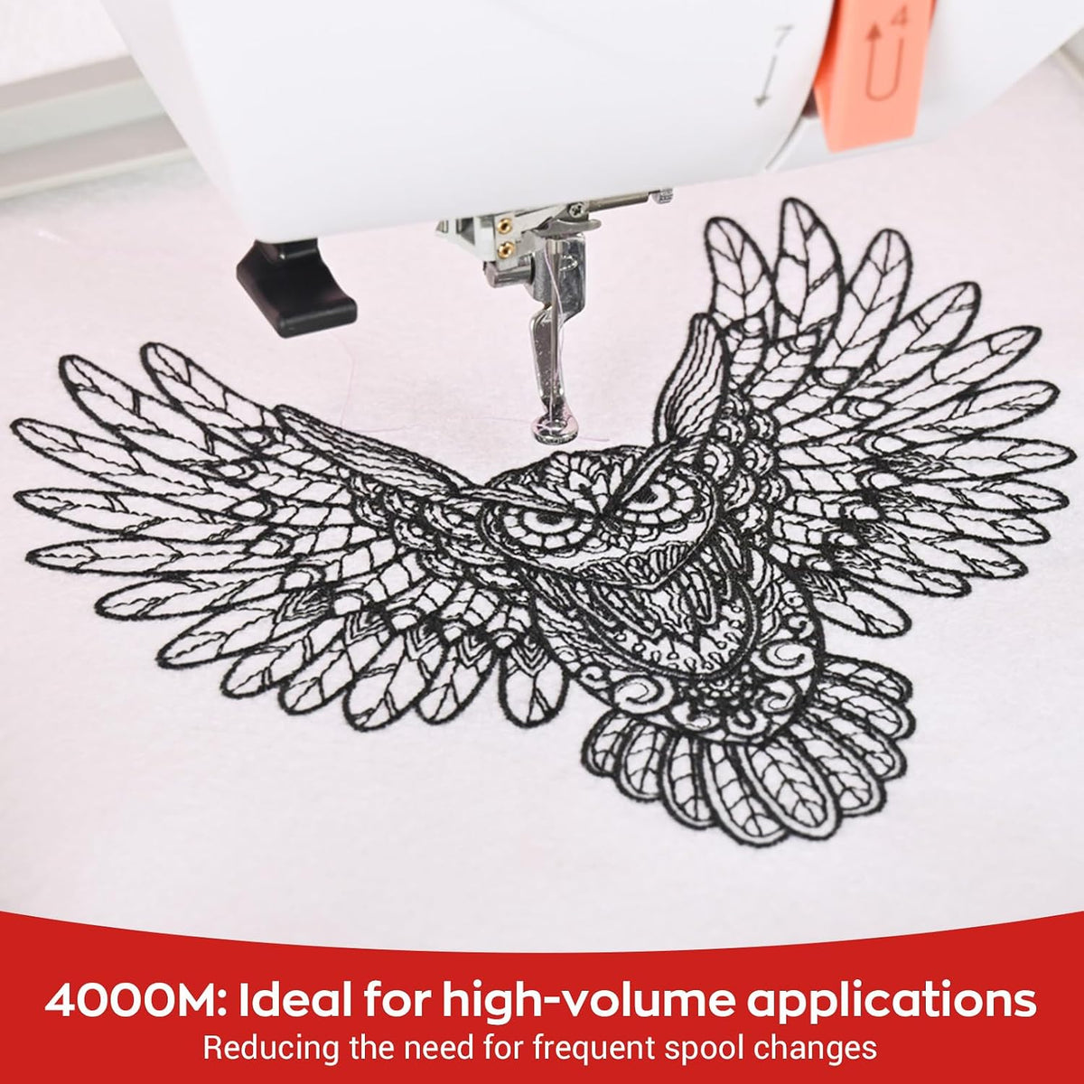 Polyester Embroidery Thread 4000M(4374Y) 40WT Thread for Commercial Multi Needles and Single Needle Embroidery Machine Blue 0334