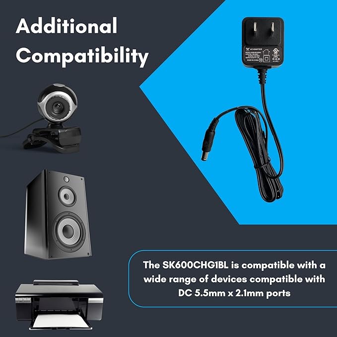 Ideal Security AC Adapter for SK6 and QH Series Alerts, Black