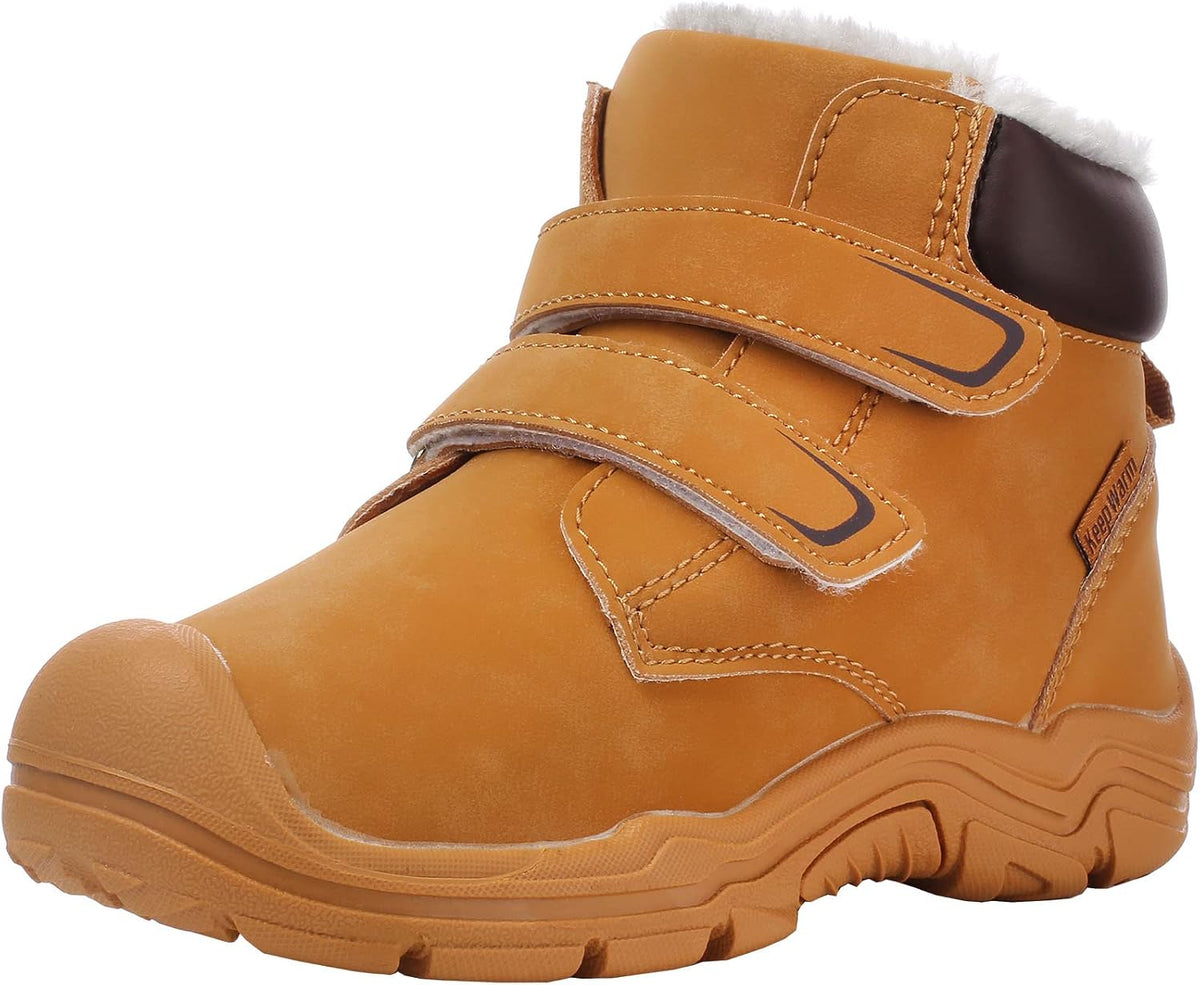 33 EU Little Kids, 1.5 US Big Kids, zpllsbratos Kids Girls Boys Winter Snow Boots Fur Lined Warm Ankle Boots Non Slip Outdoor Hiking Trekking Shoes.