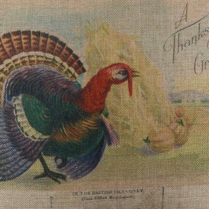 18x18 inches A Thanksgiving Greetings Turkey Autumn Burlap Throw Cushion Cover Pillow Cover CC1380