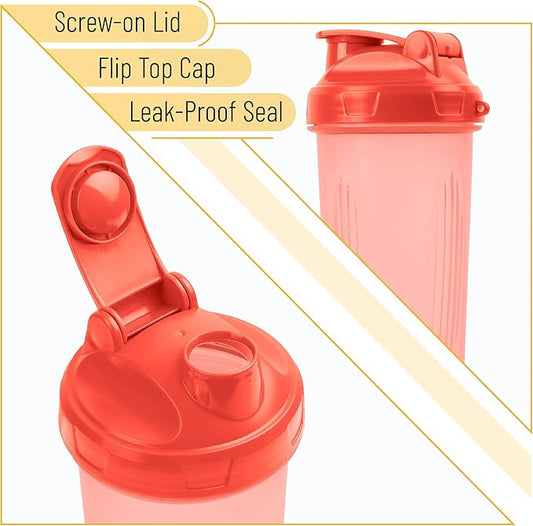 Mr. Pen- Shaker Bottles for Protein Mixes, 28 oz, 1 Pack, Light Pink, Protein Shaker Bottle with Wire Whisk Ball, Blender Bottle