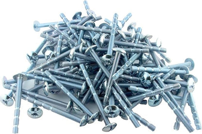 100 Pack Rok Hardware 8 x 2 Slotted Machine Thread Phillips Sqaure Drive Break Away Long Truss Head Screws