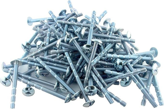 100 Pack Rok Hardware 8 x 2 Slotted Machine Thread Phillips Sqaure Drive Break Away Long Truss Head Screws