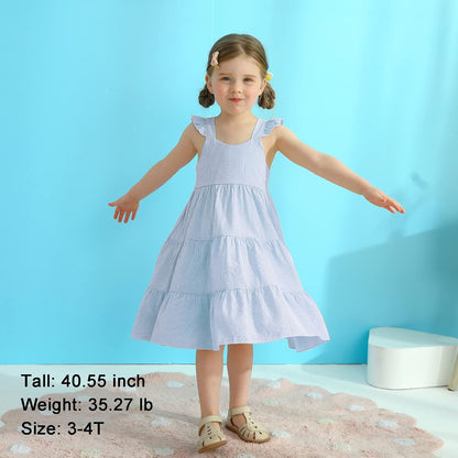 Kids Toddler Baby Girls Rainbow Dress Princess Sleeveless Beach Butterfly Sundress
