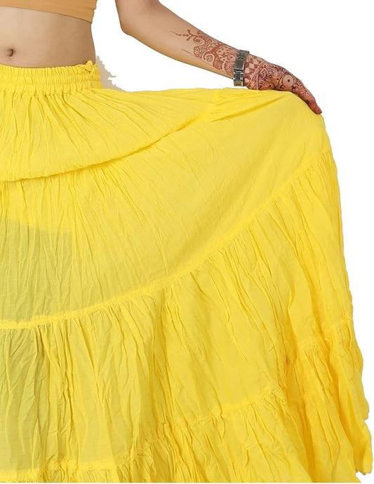 Wevez Women's Flowy Renaissance Long Maxi Tiered Peasant Dance Skirt, Plus Size 0X to 3X