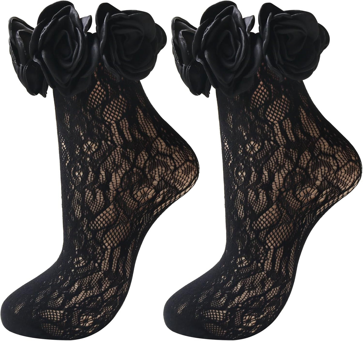 Lace Ruffle Socks Women Girl Frilly Cute Floral Socks Fun Novelty Stockings