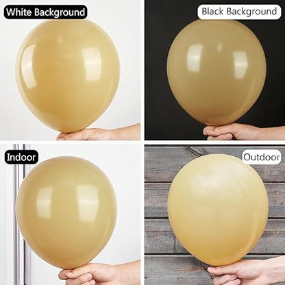 PartyWoo Tan Balloons, 50 pcs 12 Inch Boho Tan Balloons, Light Brown Balloons for Balloon Garland or Balloon Arch as Birthday Party Decorations, Wedding Decorations, Baby Shower Decorations, Tan-F19-M