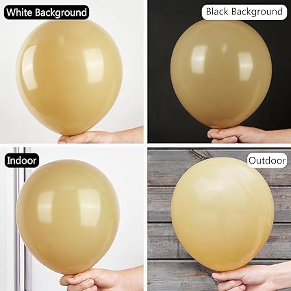 PartyWoo Tan Balloons, 50 pcs 12 Inch Boho Tan Balloons, Light Brown Balloons for Balloon Garland or Balloon Arch as Birthday Party Decorations, Wedding Decorations, Baby Shower Decorations, Tan-F19-M
