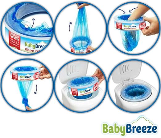 Diaper Pail Refill Bags Compatible with Playtex Diaper Genie Diaper Disposal System - 560 Count (2 Pack)  by BabyBreeze
