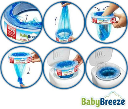 Diaper Pail Refill Bags Compatible with Playtex Diaper Genie Diaper Disposal System - 560 Count (2 Pack)  by BabyBreeze