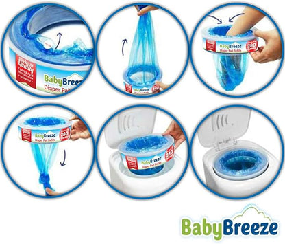 Diaper Pail Refill Bags Compatible with Playtex Diaper Genie Diaper Disposal System - 560 Count (2 Pack) ‚Äì by BabyBreeze