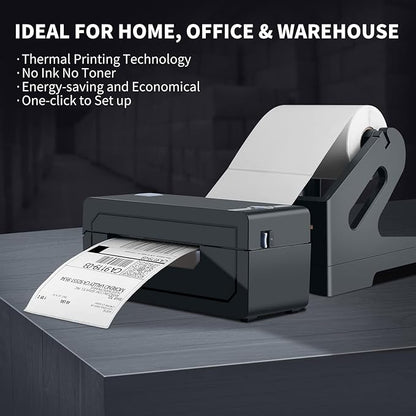 JADENS Bluetooth Thermal Shipping Label Printer  Wireless 4x6 Shipping Label Printer, Compatible with AndroidiPhone and Windows, Widely Used for Ebay, , Shopify, Etsy, USPS