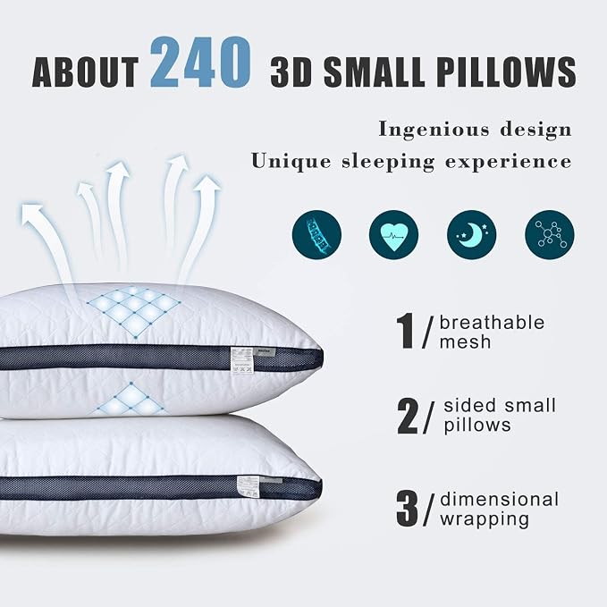 Meoflaw Pillows for Sleeping, Single, Luxury Hotel Pillows Queen Size (Queen)