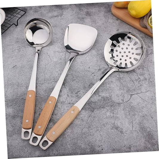 MAGICLULU Cooking Spatula Pancake Flipper Stainless Steel Turner Non-slip Wood Handle