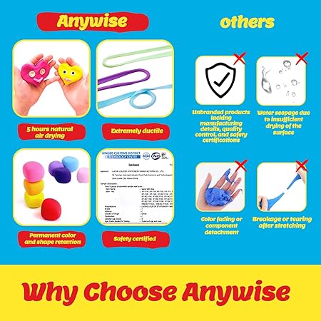 AnyWise Air Dry Clay Kit for Kids, Modeling DIY Magic Clay, Creative Art Children Gift, Sculpting Tools, with Super Soft and Light Foam, Individual Box, Safe Craft Toys for Boys Girls - Pet Paradise