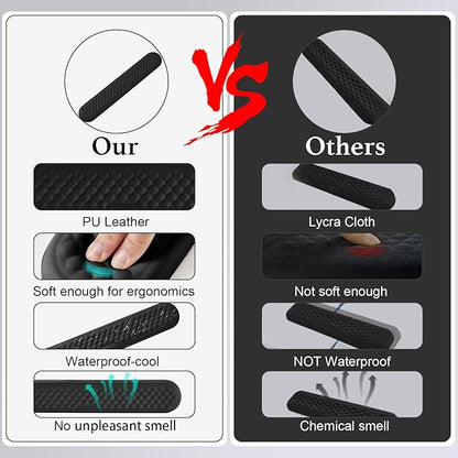 Wrist rest for keyboard, ergonomic with synthetic leather and memory foam, comfortable laptop wrist support, keyboard cushion to relieve typing pain