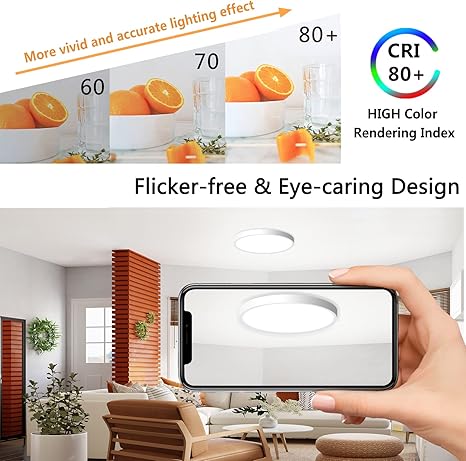 2PACK LED Flush Mount Ceiling Light Fixture, 9inch Modern LED Ceiling Light White 18W 5000K, Low Profile Slim Flat Surface Mount Ceiling Lights for Bedroom Kitchen Hallway Laundry Stairwell Basement