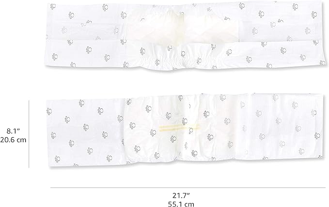 Basics Male Dog Wrap, Disposable Male Dog Diapers, Small, Pack of 30, White