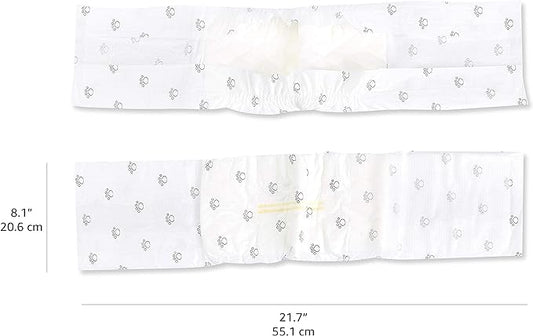 Basics Male Dog Wrap, Disposable Male Dog Diapers, Small, Pack of 30, White