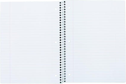 Mead Spiral Notebook, 1 Subject, Wide Ruled Paper, 100 Sheets, 10-12" x 8", Color Selected For You, 1 Count (05514) (Pack of 2)