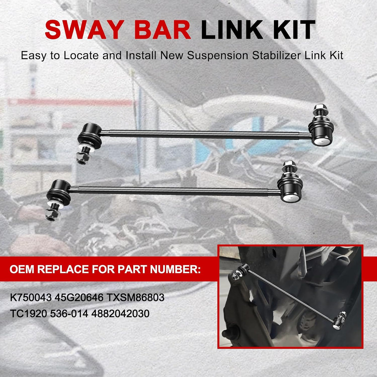 1Pcs K750043 Front Sway Bar Link Kit Suspension Compatible with Toyota RAV4 2006-2018, Lexus CT200h 2011-2017, for NX300 2018-2021, Stabilizer Bar End Links for Scion tC 2011-2016