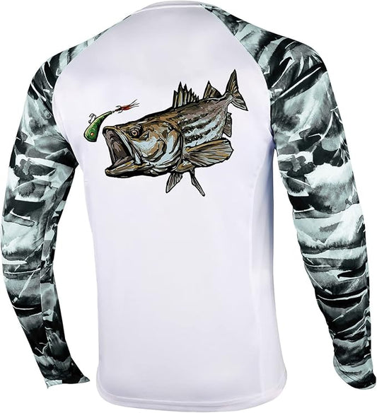 Palmyth Fishing Shirt for Men Long Sleeve Sun Protection UV UPF 50 T-Shirts with Pocket