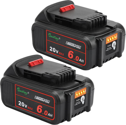 waitley 2Pack 20V 6.0A Replacement Battery Compatible with Dewalt DCB200 DCD DCF DCG Series Cordless Power Tools (Not Made in Dewalt)
