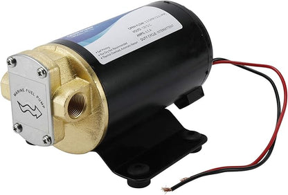 YaeMarine 12V 3.2GPM (12.0LPM) Oil Pump Turbo Pump Oil Scavenge Pump Impellor Gear Pump Self Priming Reversible for Diesel Lubricants Machinery Fuel Scavenge Oil Transfer (Black)
