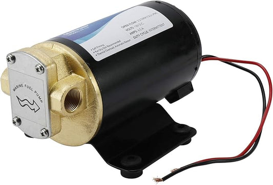 YaeMarine 12V 3.2GPM (12.0LPM) Oil Pump Turbo Pump Oil Scavenge Pump Impellor Gear Pump Self Priming Reversible for Diesel Lubricants Machinery Fuel Scavenge Oil Transfer (Black)
