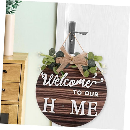 ERINGOGO Interchangeable Welcome Sign Wooden Door Plate Pendant Front Door Decor Hanging Ornament