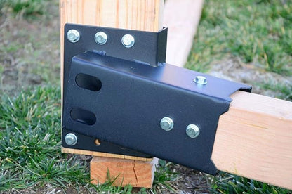 Multi-Use Outdoor 4x4 Compound Angle Platform Brackets for Deer Stand Hunting Blinds Shooting Shack, Tree House, Observation Decks, Set of 4, 16''x 7.5''x 9'', Black, 4 Count