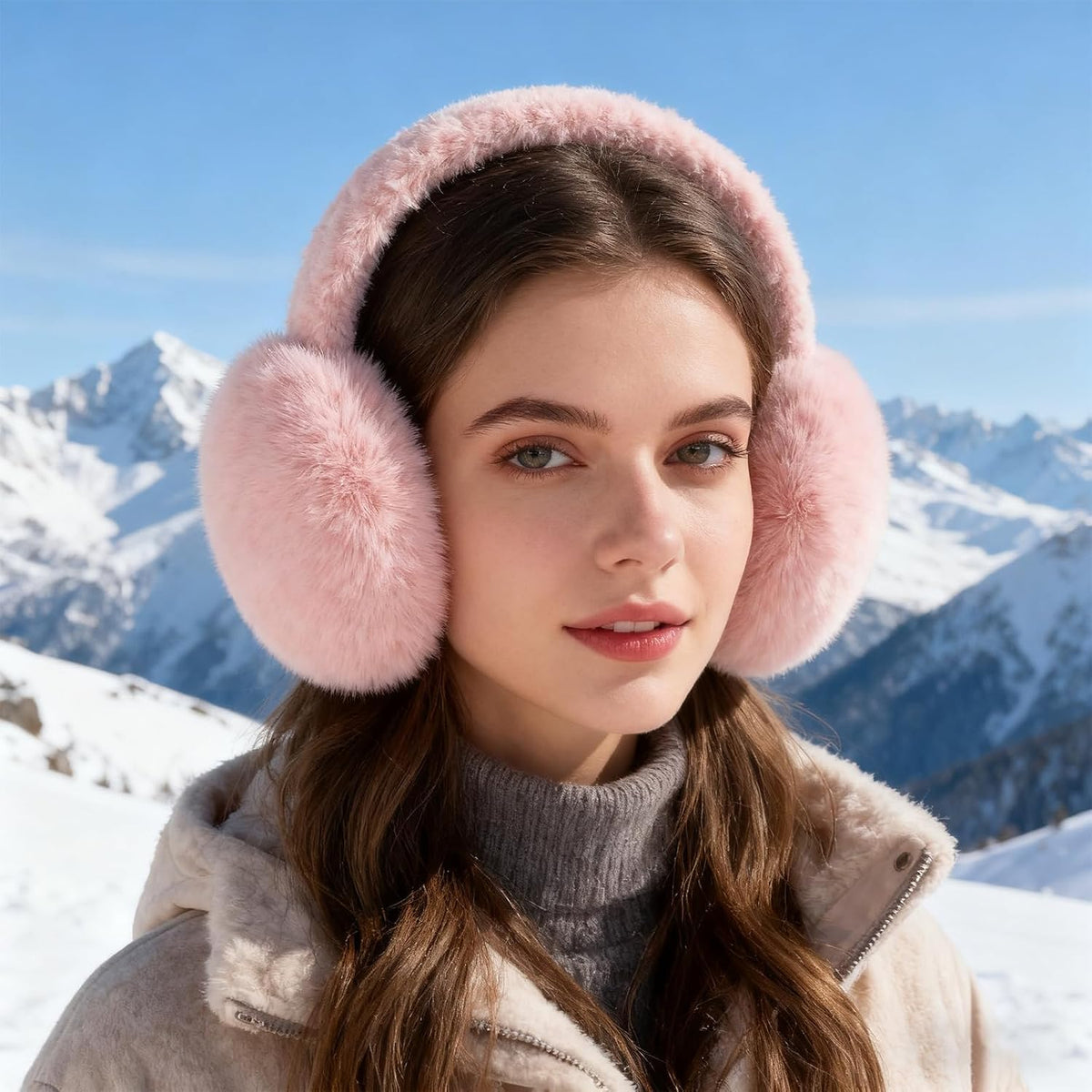 Ear Muffs for Winter Women Adjustable Faux Fur Earmuffs -Ear Warmer Headband for Women & Men