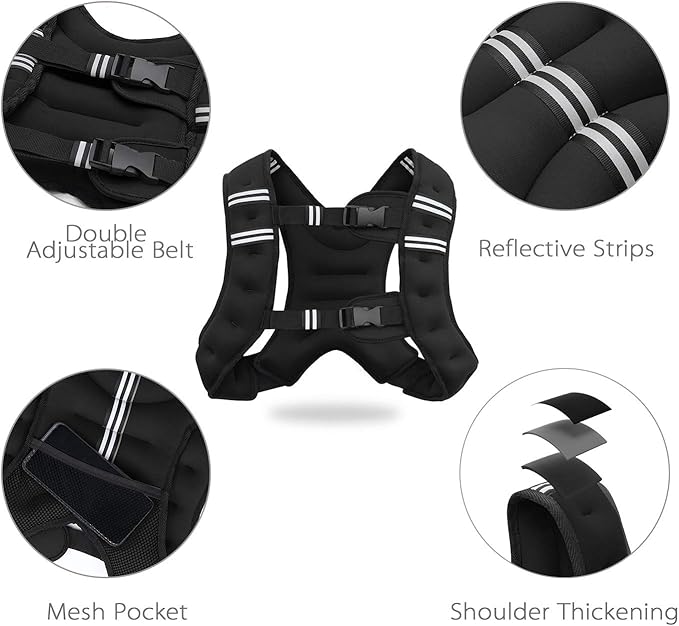 VIVITORY Weighted Vest Workout Equipment, 11lbs/18lbs Body Weight Vest for Men, Women, Strength Training, Running, Fitness, Muscle Building, Weight Loss, Weight lifting