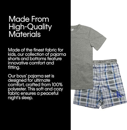 Calvin Klein Boys' Two Piece Sleepwear Top and Bottom Pajama Set