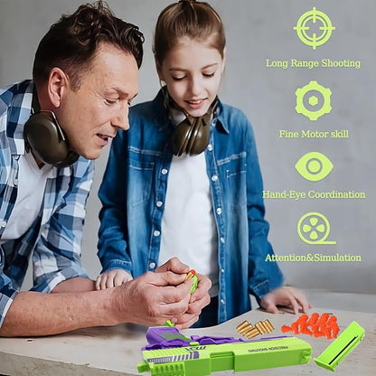 Automatic Shell Ejection Toy Gun with Soft Bullet- Automatic Reloading Rebound Toy Gun Pistols for Shooting Game Educational Toys Gifts for Kids Boys Girls (USP-Green)