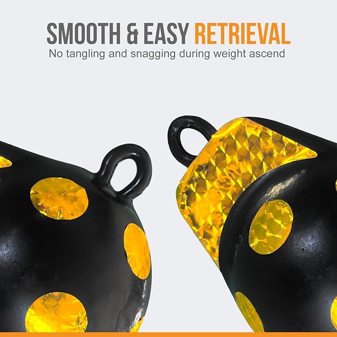 Anchor-Man Downrigger Weights 4 lbs, 6 lbs, 10 lbs and 15 lbs Round shape vinyl-coated downball for salmon, protects boats from scratches Cannon Drop Accessories