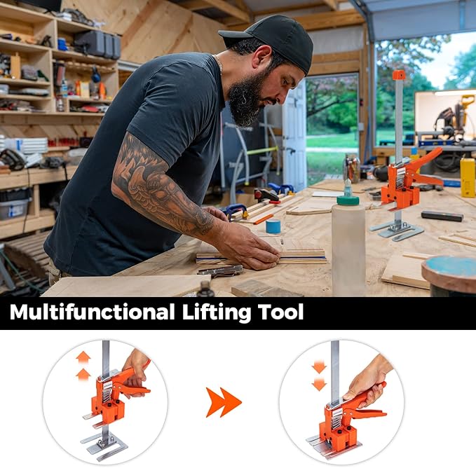 ZERONDER Labor-Saving Arm, 15.35-Inch Men's Labor-Saving Tool, 2-Piece Height Adjustment Device, Can Achieve 10.43 Inches of Lift Through The Arm, Used To Install Furniture, Cabinets, Tiles, Etc.