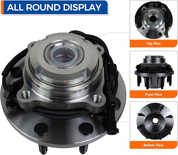 515020 Front 4WD Wheel Bearing  Hub Assembly Compatible with 2000-2002 Ford Excursion, 1999-2004 Ford F-250 Super Duty 1999-2004 Ford F-350 8Lugs wABS