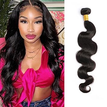 huarisi 20 Inch Body Wave Bundles Human Hair 1 Bundle 100 Unprocessed Brazilian Virgin Hair Bundles Double Weft Wavy Hair Weave Single Bundles Human Hair Natural Color