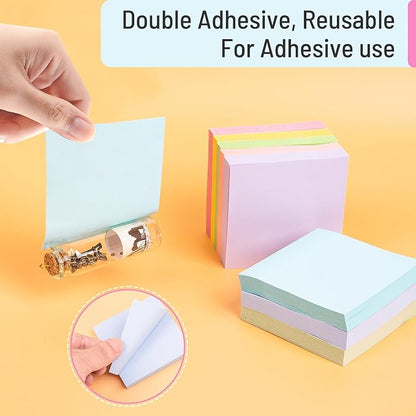 Sticky Notes 3x3 Inches, 8 Pads, 800 Sheets, 8 Color Sticky Note Pads, Premium Sticky Pads, Sticky Notes Bulk, Self-Stick Note Pads, 100 Sheets/pa