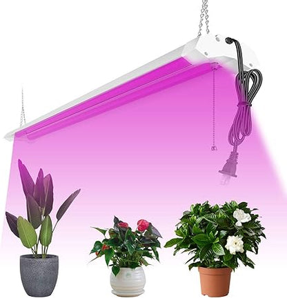 ANTLUX 4ft LED Grow Lights 50W Full Spectrum Integrated Growing Lamp Fixtures for Greenhouse Hydroponic Indoor Plant Seedling Veg and Flower, Plug in, ONOff Pull Chain Included