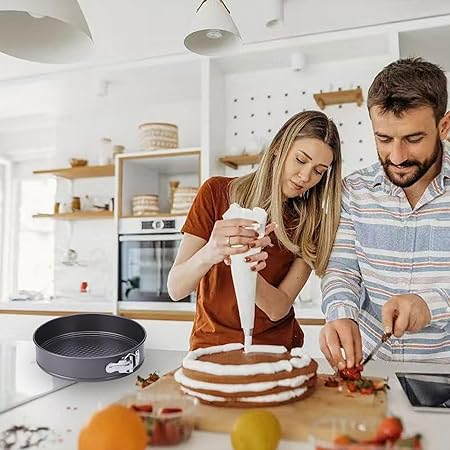 Springform Pan, Nonstick Cake Pan, Round cheesecake pan with leak-proof non-stick bottom removable bakeware.3 pieces 3 sizes, 7" 8" 9" for Cakes, Cheesecakes, Pizzas and Quiches.