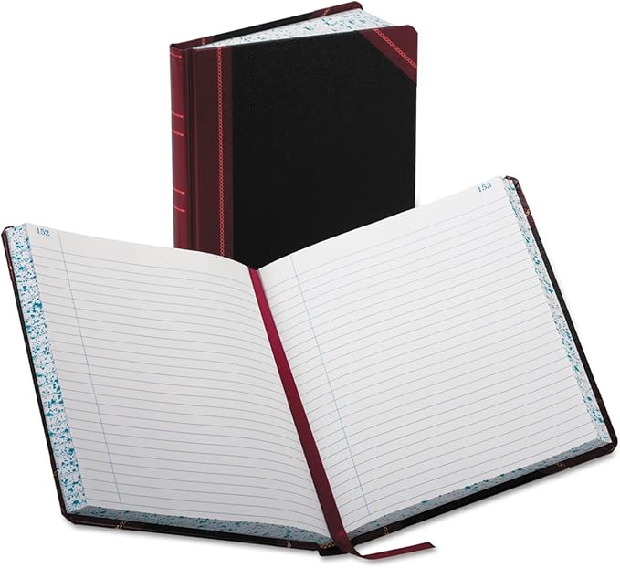 Boorum  Pease 38300R Record Book, Ruled, 300 Pages, 9-58-Inch x7-58-Inch, BlackRed