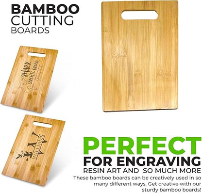 Bamboo Cutting Board | For Customized, Personalized Engraving Purpose | Premium Blank Bamboo Board (Rectangular 12" X 9")