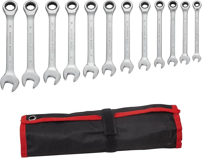 12pcs Wrench Set – Versatile Ratchet Wrenches for Efficient Automotive Repairs - Professional Grade Combination Wrench Set