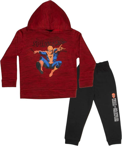 Marvel Avengers Spider-Man Black Panther Miles Morales Boys 2-Piece Fleece Sets, Fleece Hoodie and Pants Bundle Set for Boys