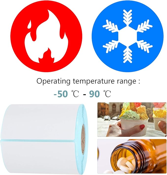 Operitacx 100  150  300mm Random Waterproof Thermal Label Roll Direct Thermal Printing Sticker for Printer and Easy to Use