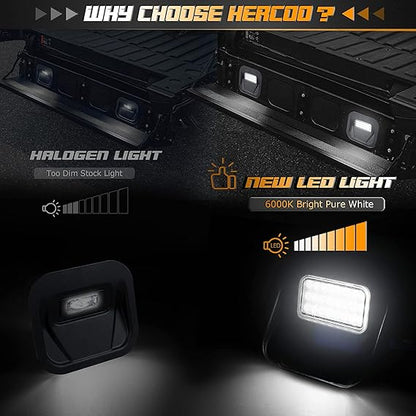HERCOO Tailgate Step Light LED Truck Bed Multi-Pro Lamp Kit Compatible with GMC Sierra 1500 2500 HD 3500 HD 2020-2021 Chevrolet Silverado 1500 2500 HD 3500 HD 2020, Replacement for 84347814