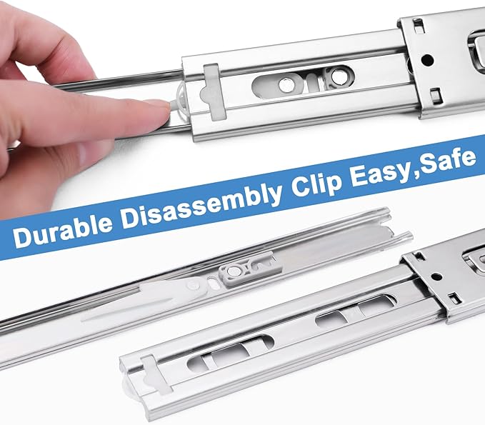 10 inch Drawer Slides 1 Pairs (2pcs) Soft Self Close Full Extension Ball Bearing Drawer Rails Side Mount Metal Dresser Runners for File Cabinet Trash Can Kitchen Wardrobe Glides 10" 100 LB Capacity